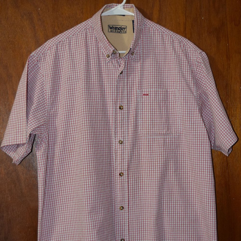 Wrangler Hero Button Front BD Collar SS Shirt SZ L